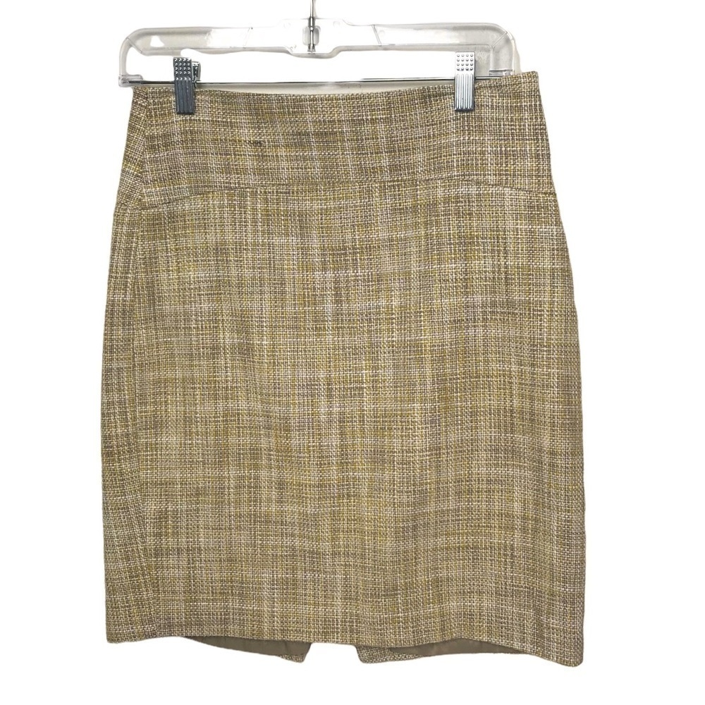 The Limited Collection Yellow Tan Tweed Pencil Skirt Size 2